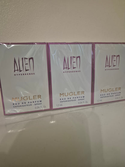 Mugler alien Hypersense perfume samples 12×1.2ml spray Sealed pack