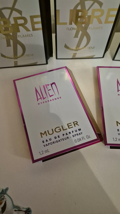 Perfume samples bundle mix travel size mugler alien Hypersense ysl libre  flowers&flames edp